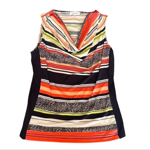 Calvin Klein Tops - CALVIN KLEIN BOAT Neck Sleeveless Top Size L